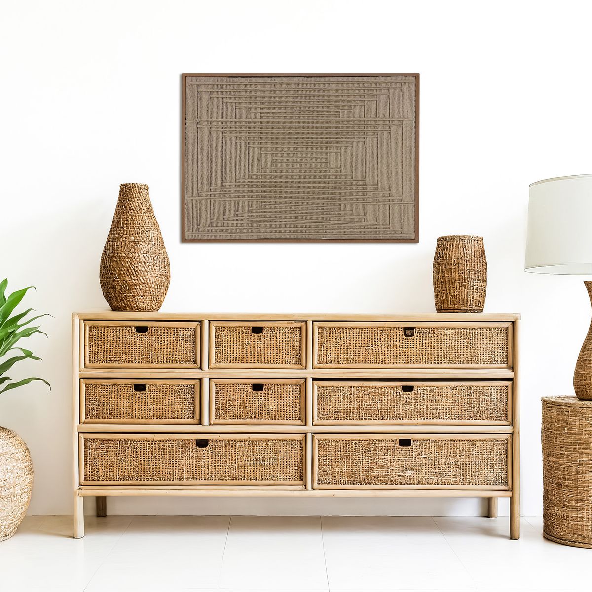 TEJICORP - Cuadro Charlott arena - lienzo trenzado con hilos de algodón