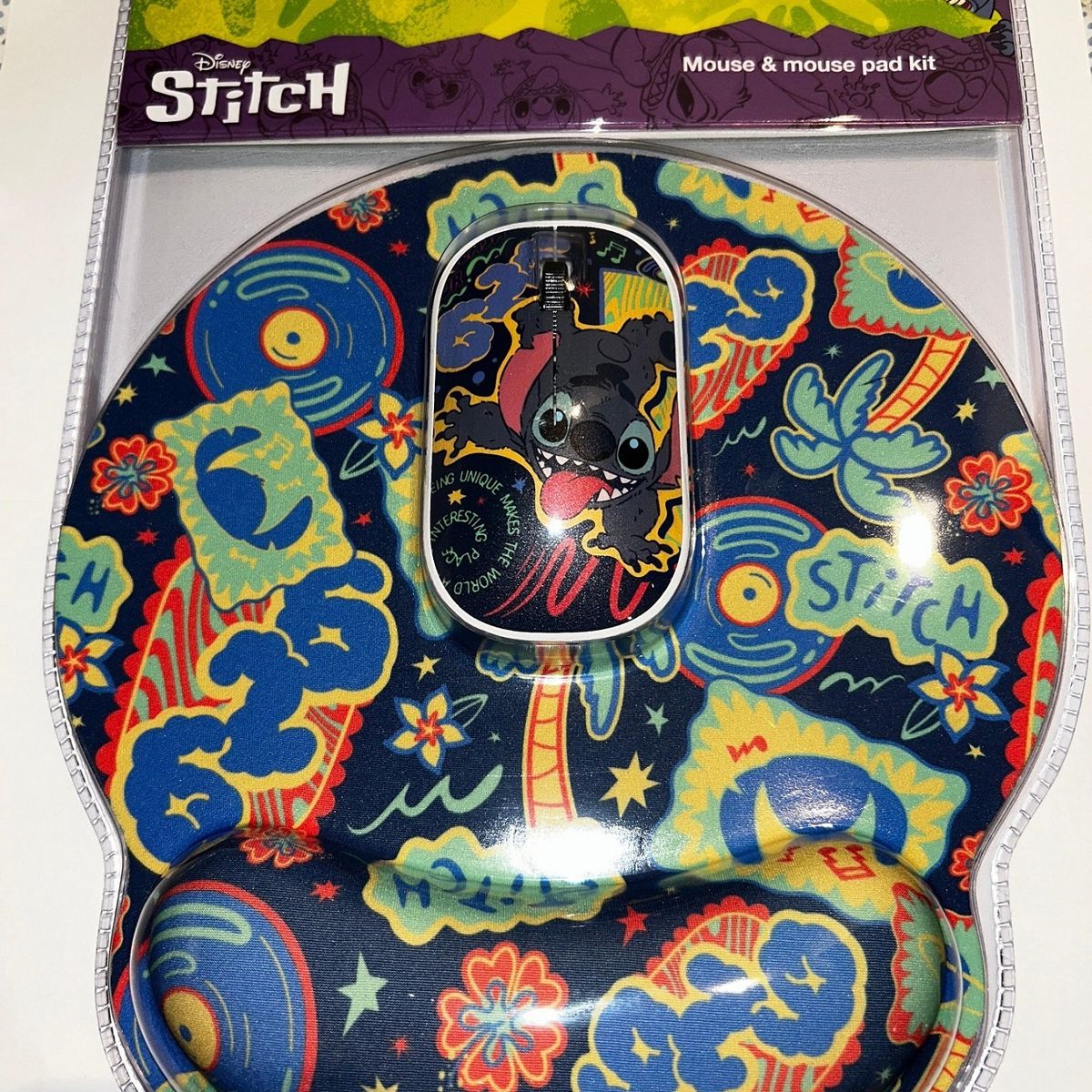 XTECH - Mouse + Mousepad Kit Inalambrico Lilo y Stitch Disney Oficial