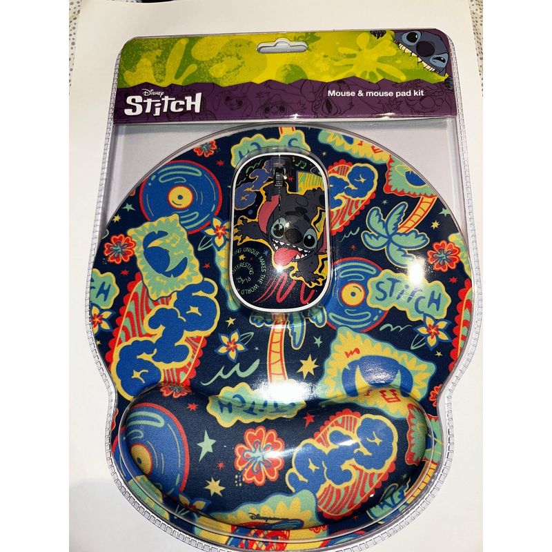 XTECH - Mouse + Mousepad Kit Inalambrico Lilo y Stitch Disney Oficial