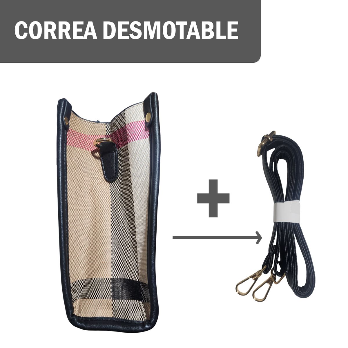GENERICO - Bolso Cartera de Mano con Correa de Hombro Diseño Casual Elegante