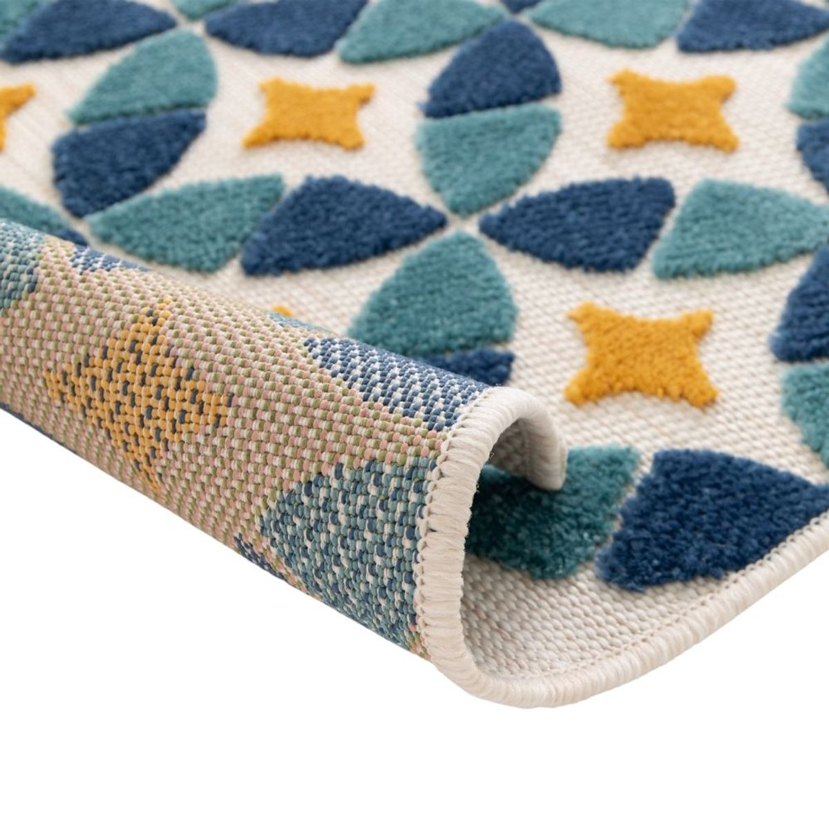 NIHM - Alfombra Hana White And Blue 160X230cm