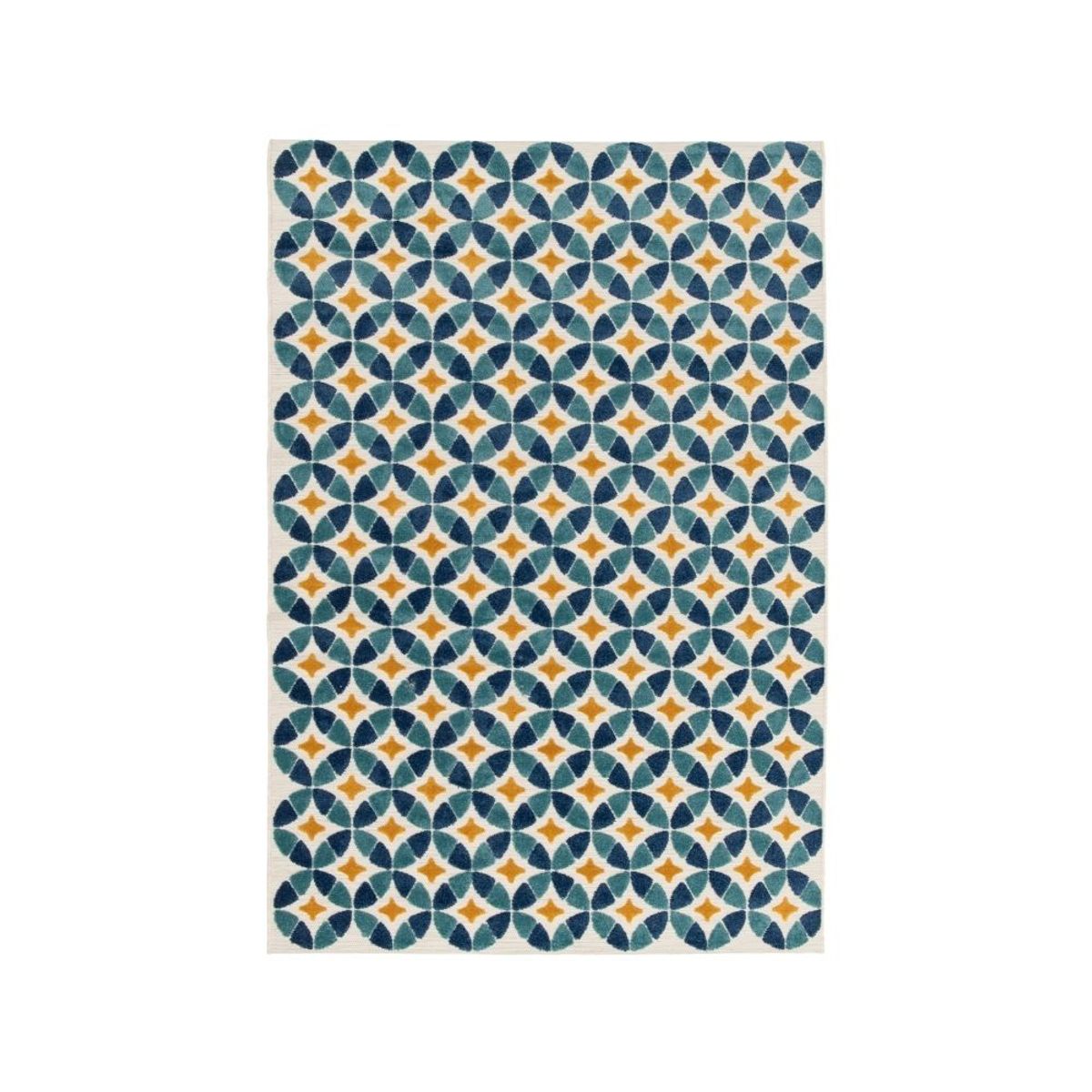 NIHM - Alfombra Hana White And Blue 160X230cm