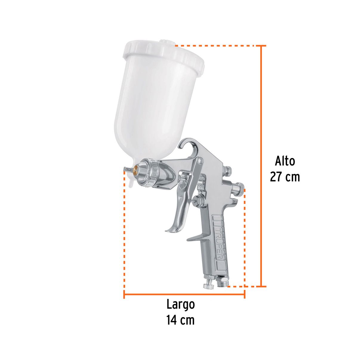 TRUPER - Pistola Pintar Truper Gravedad 17mm Vaso Plástico