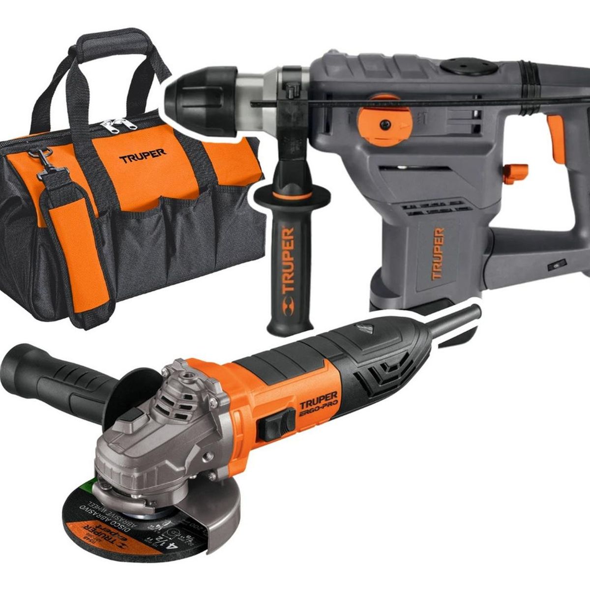 Truper - Combo Rotomartillo 1500w 5 Joules + Amoladora 850w Truper