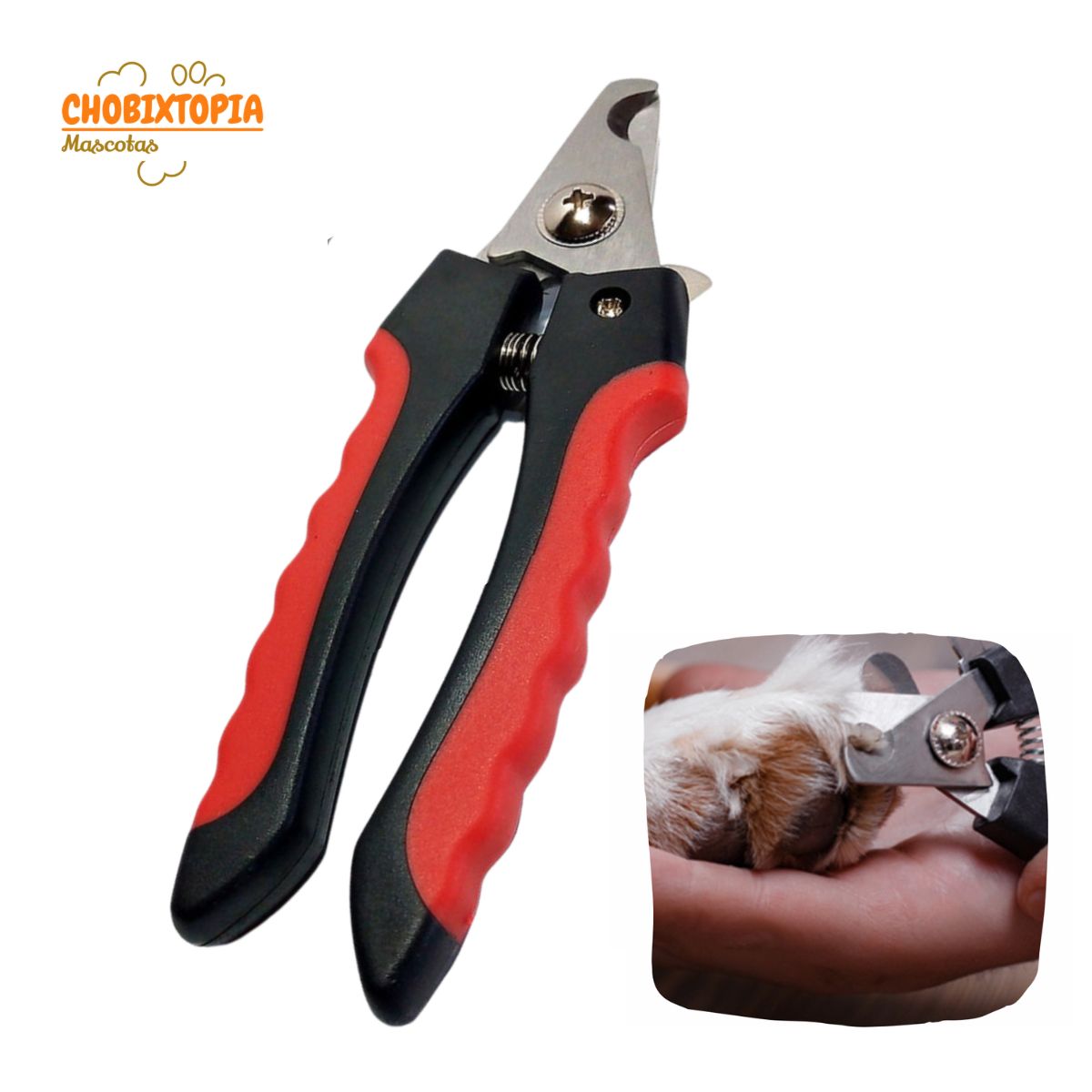 GENERICO - CORTAUÑAS PARA MASCOTAS ROJO S-SEGURO GRANDE