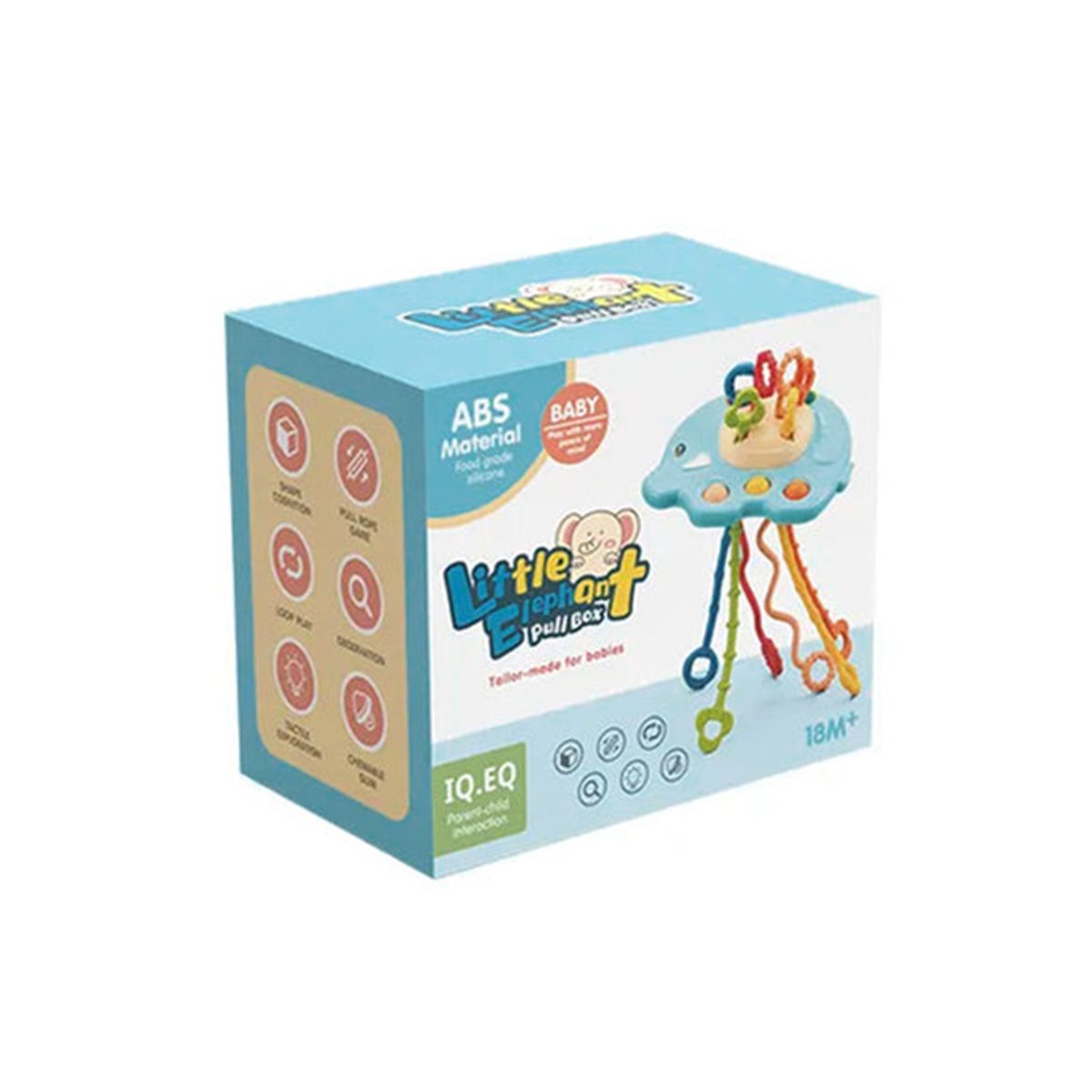 GENERICO - Juguete Sensorial Jala Cuerdas Elefante Beige Bebes