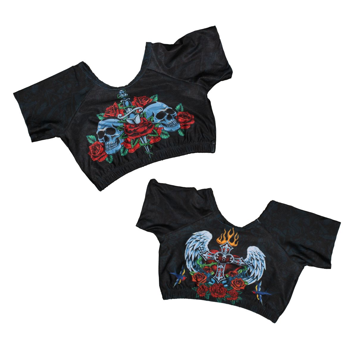 GENERICO - Crop Top Deportivo Manga Corta