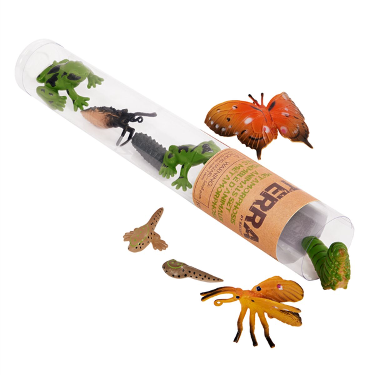 TERRA - Set de 10 mini animales de metamorfosis en tubo