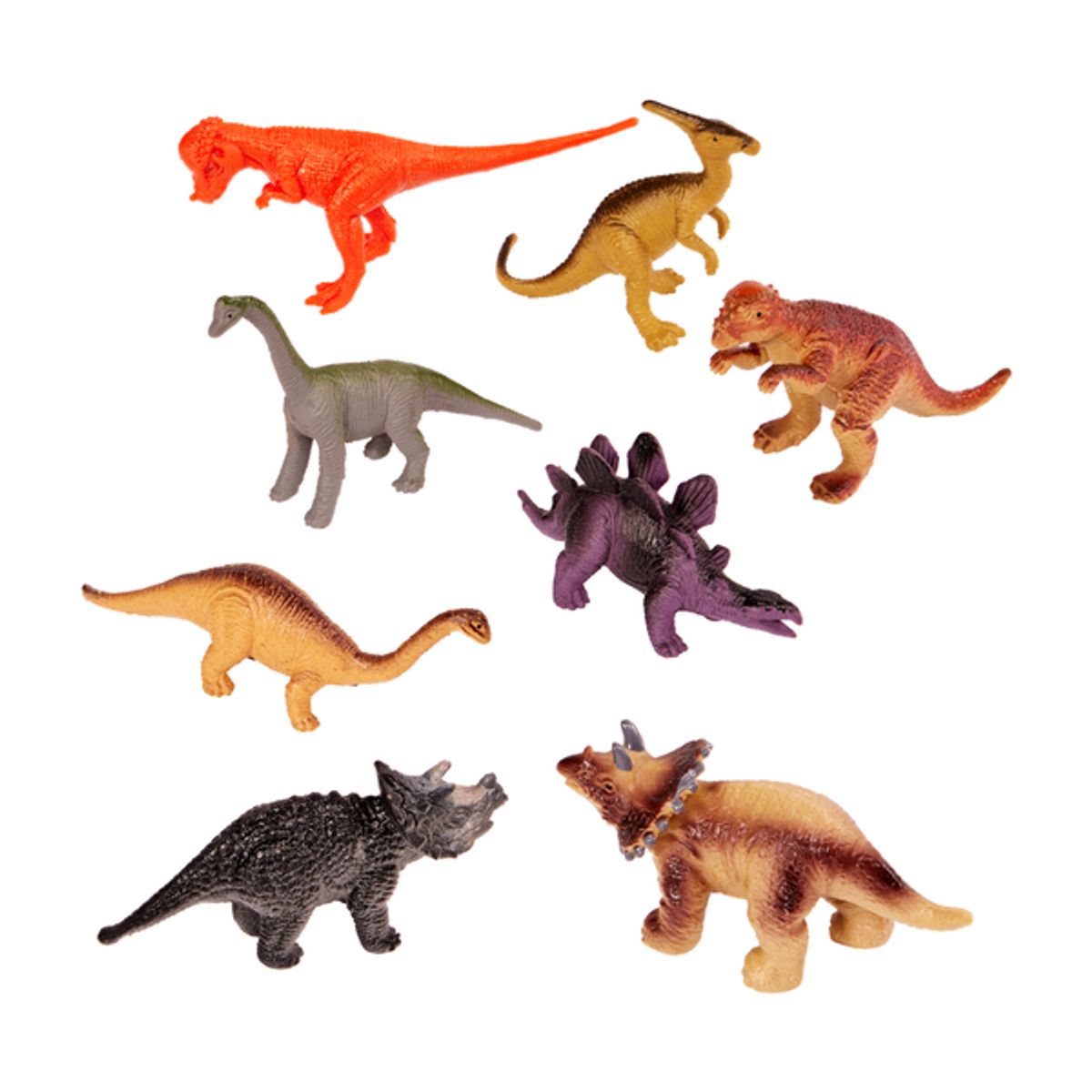 TERRA - Set de 08 mini dinosaurios prehistóricos en tubo