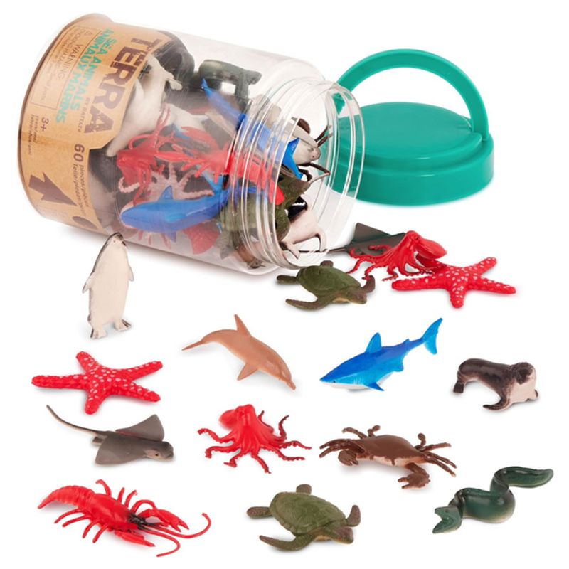 TERRA - Set de animales marinos mini en tubo 60 piezas