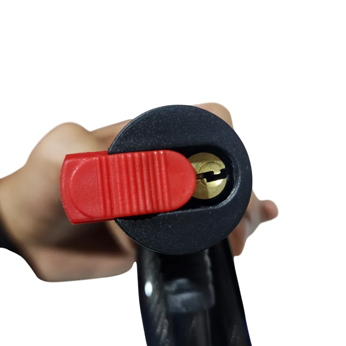 GENERICO - Candado de cable con llave 150cm MEDIANO - ROJO