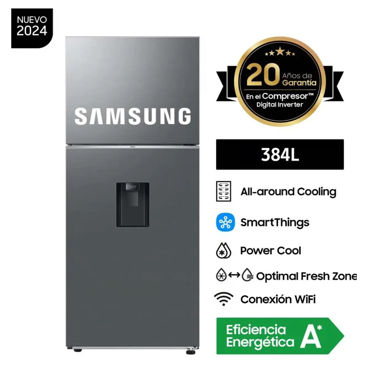 SAMSUNG - Refrigeradora Samsung 384L Top Mount Freezer RT38DG6730S9 - Nuevo