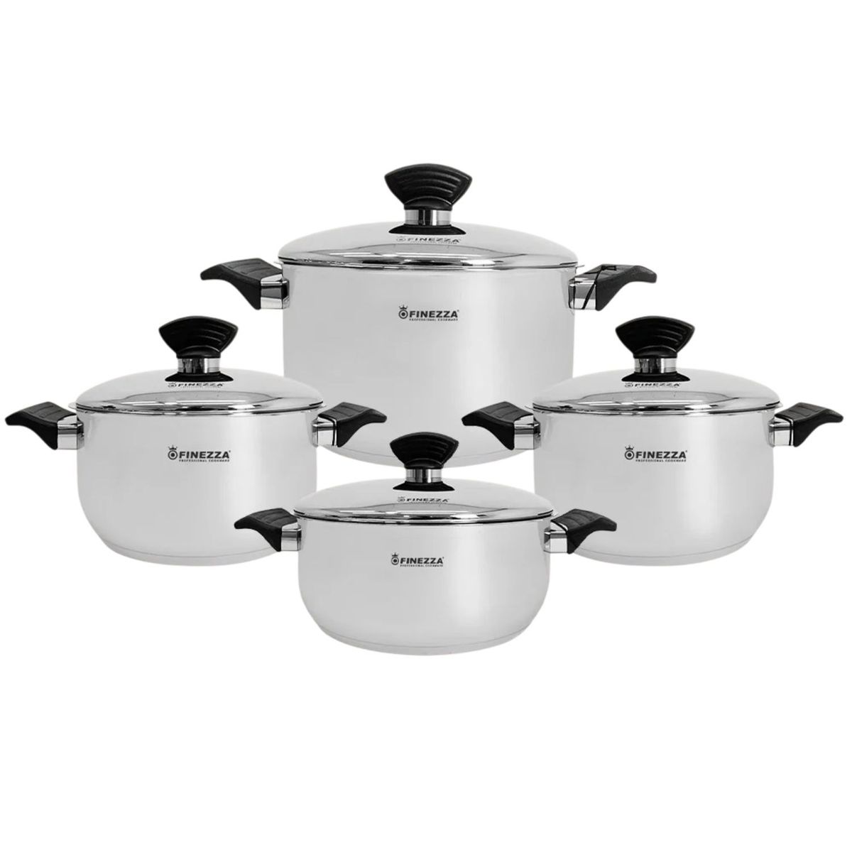 FINEZZA - Juego De Olla Finezza AntonellaIII 8 Piezas Fz-1004TS Acero Inox 18/10