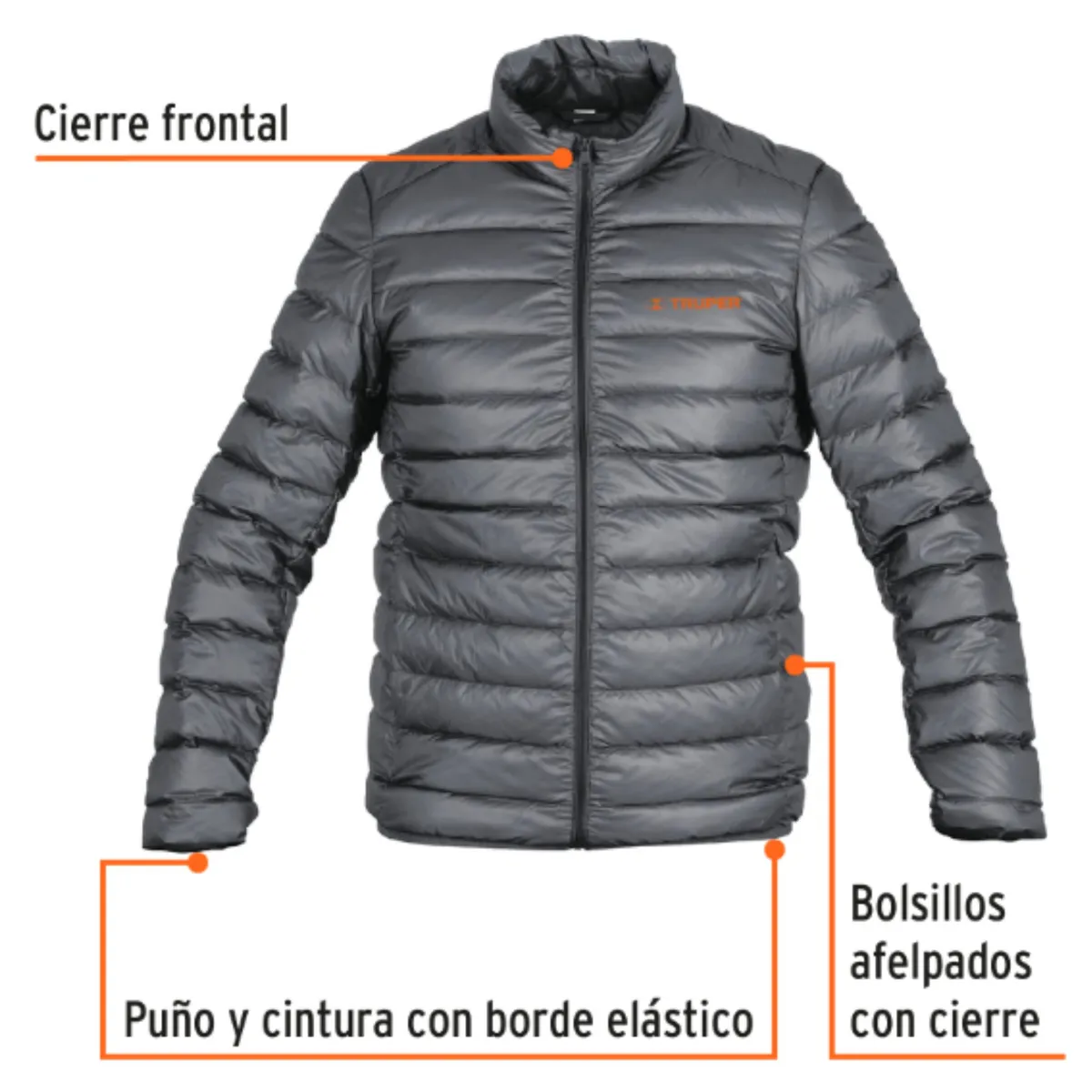 TRUPER - Casaca Plumas Hombre Impermeable Truper Talla M