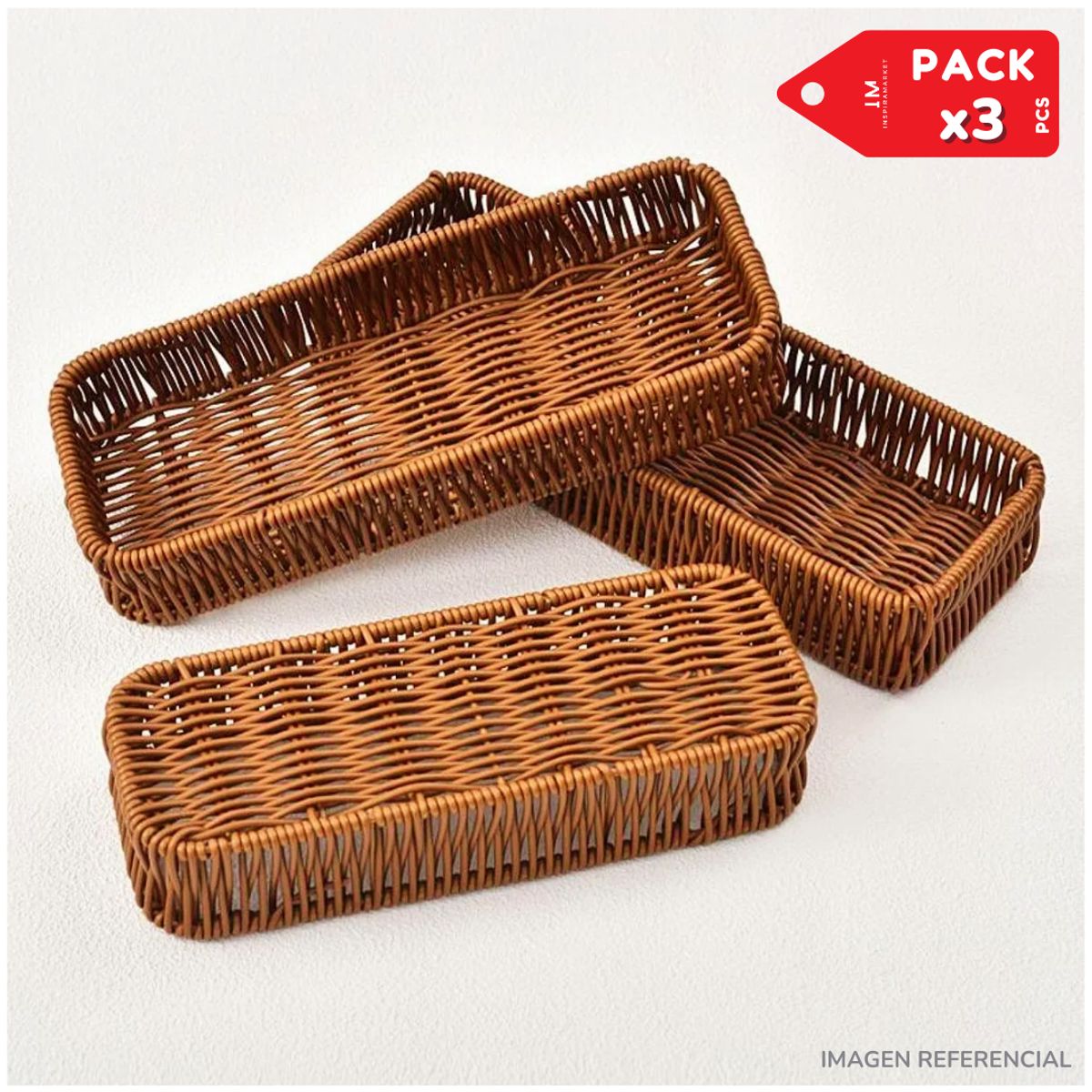 INSPIRA - Porta Cubiertos elegante Set x3 rectangular