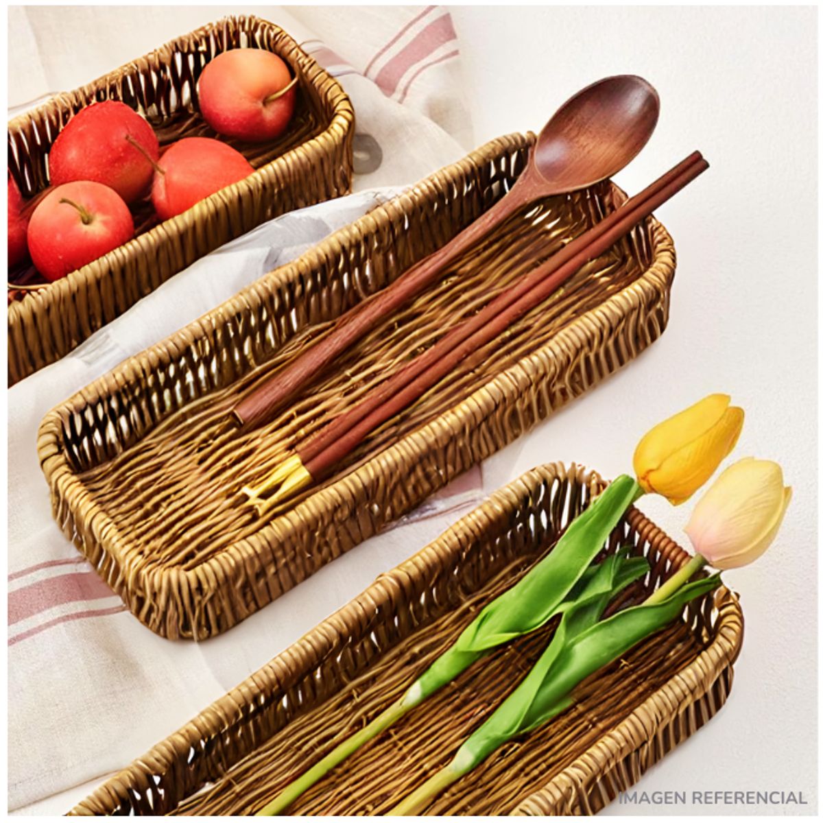 INSPIRA - Porta Cubiertos elegante Set x3 rectangular