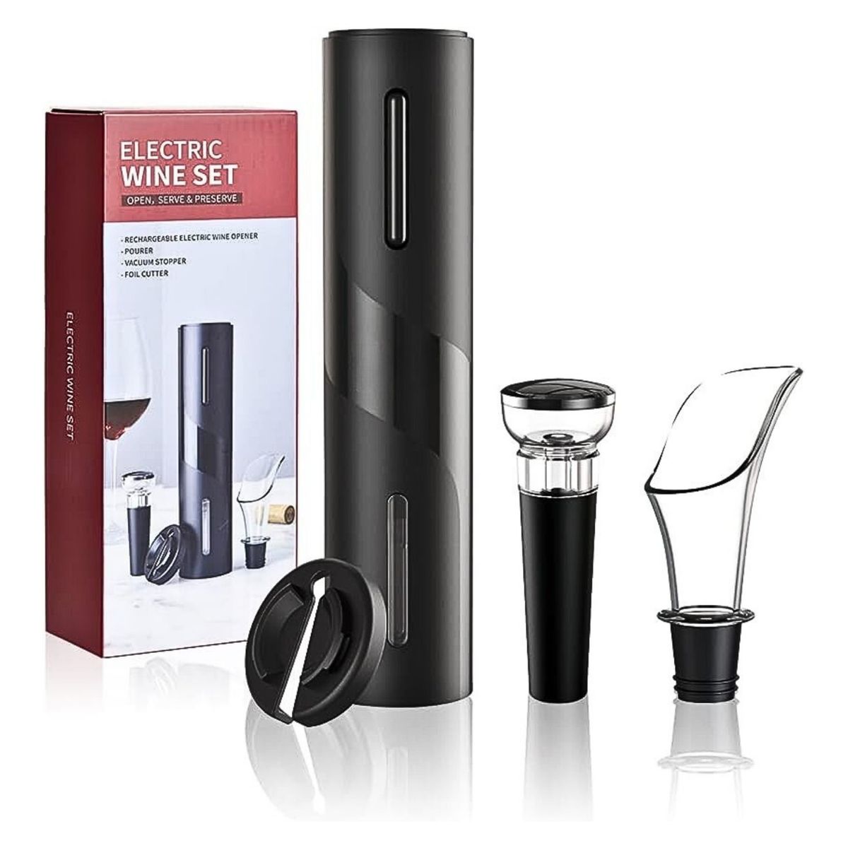 PENTHA - Saca Corcho de Vino Eléctrico más Aireador y Tapón de Vacio