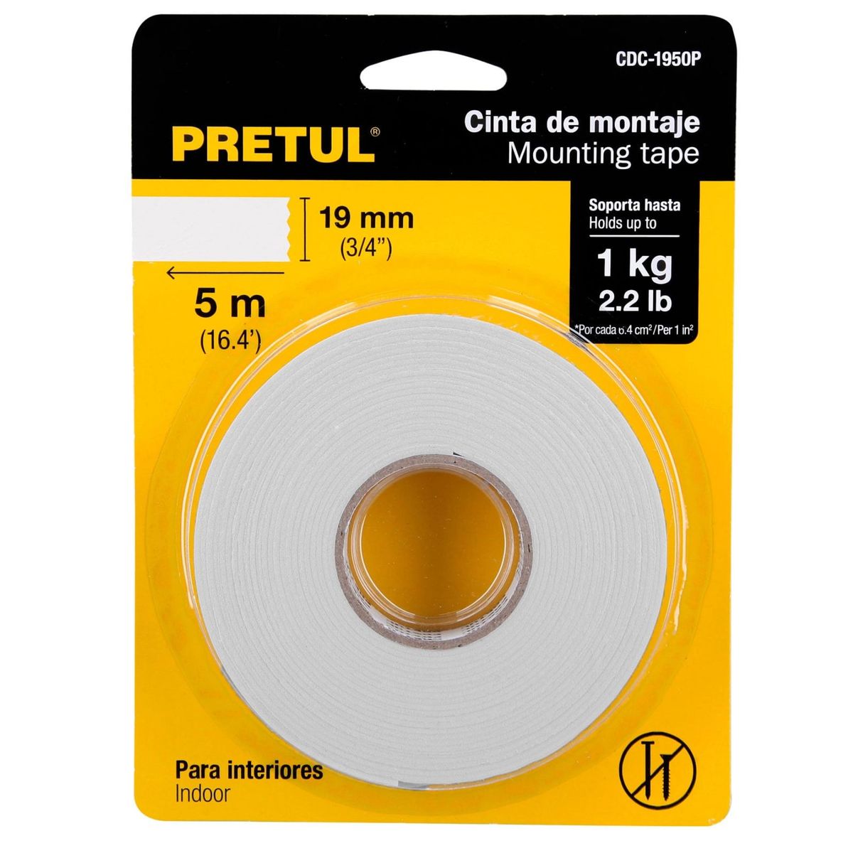 PRETUL - Cinta Doble Cara Pretul 19mm x 5m