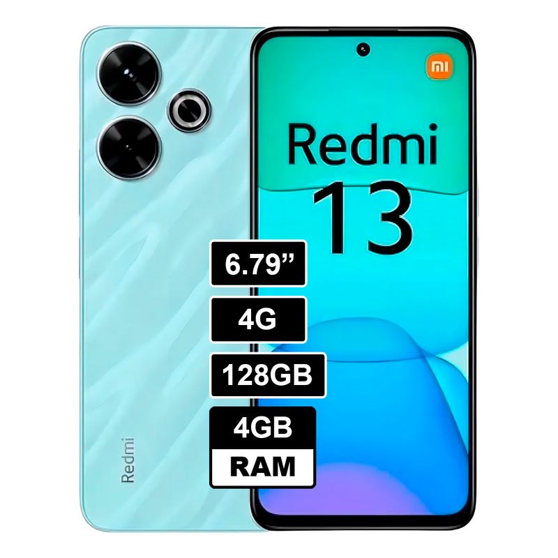 XIAOMI - Celular Redmi 13  128GB, 4GB RAM, AZUL