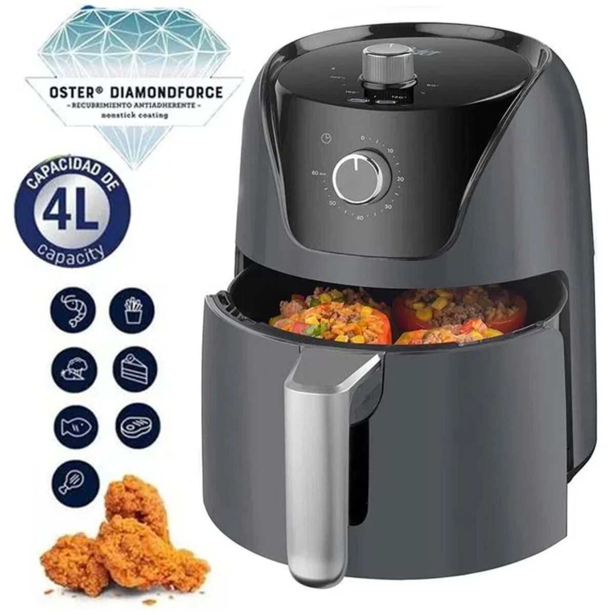 OSTER - FREIDORA DE AIRE OSTER CKSTAF40MDF NEGRO 4L