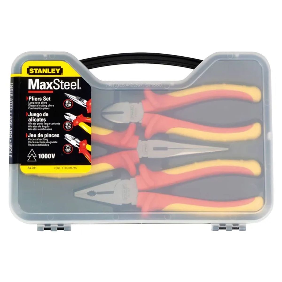 STANLEY - Juego de Alicates Aislados 1000V VDE Maxsteel™ 3 piezas Stanley - 84-011