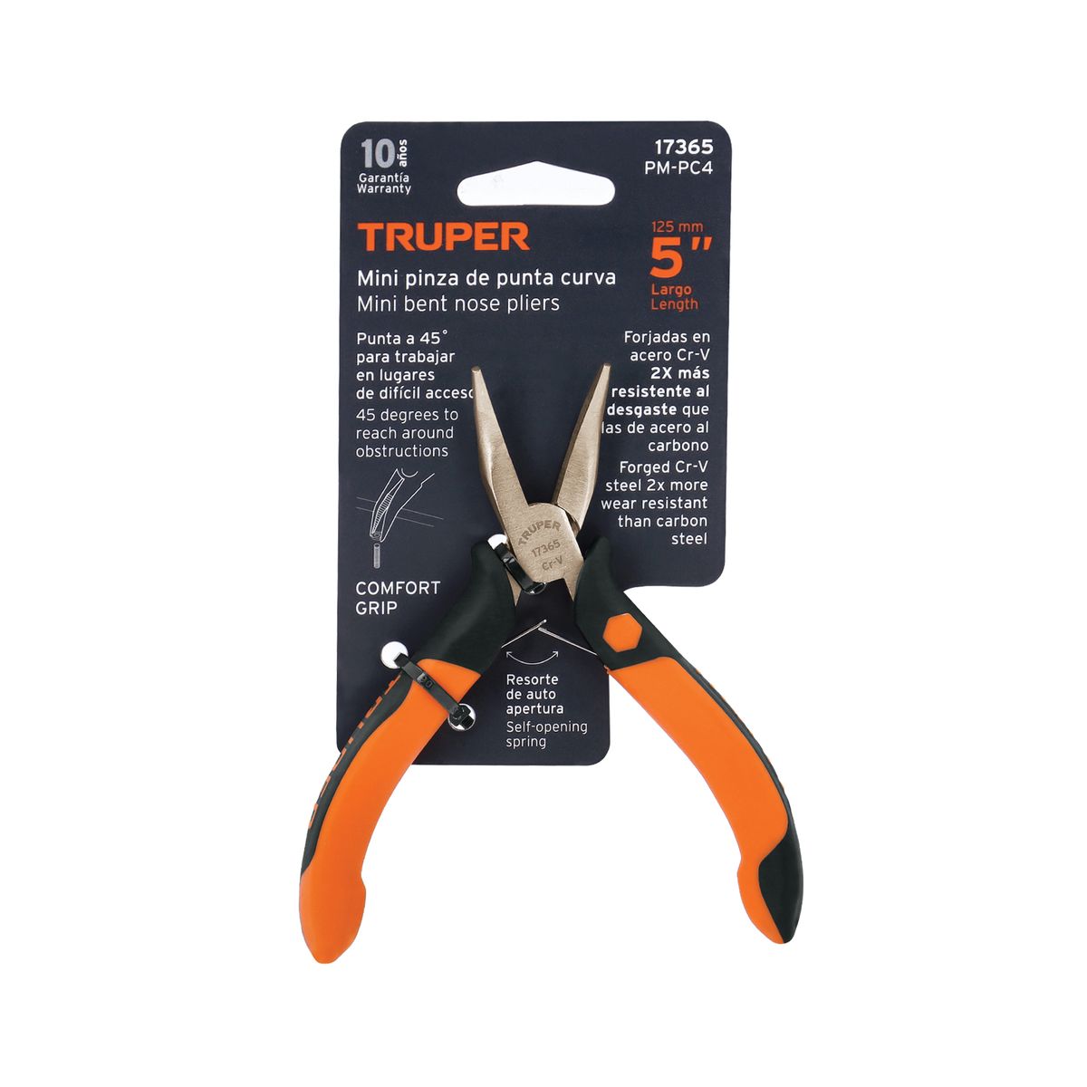 TRUPER - Mini alicate de punta curva 5 mango Comfort Grip Truper - 17365