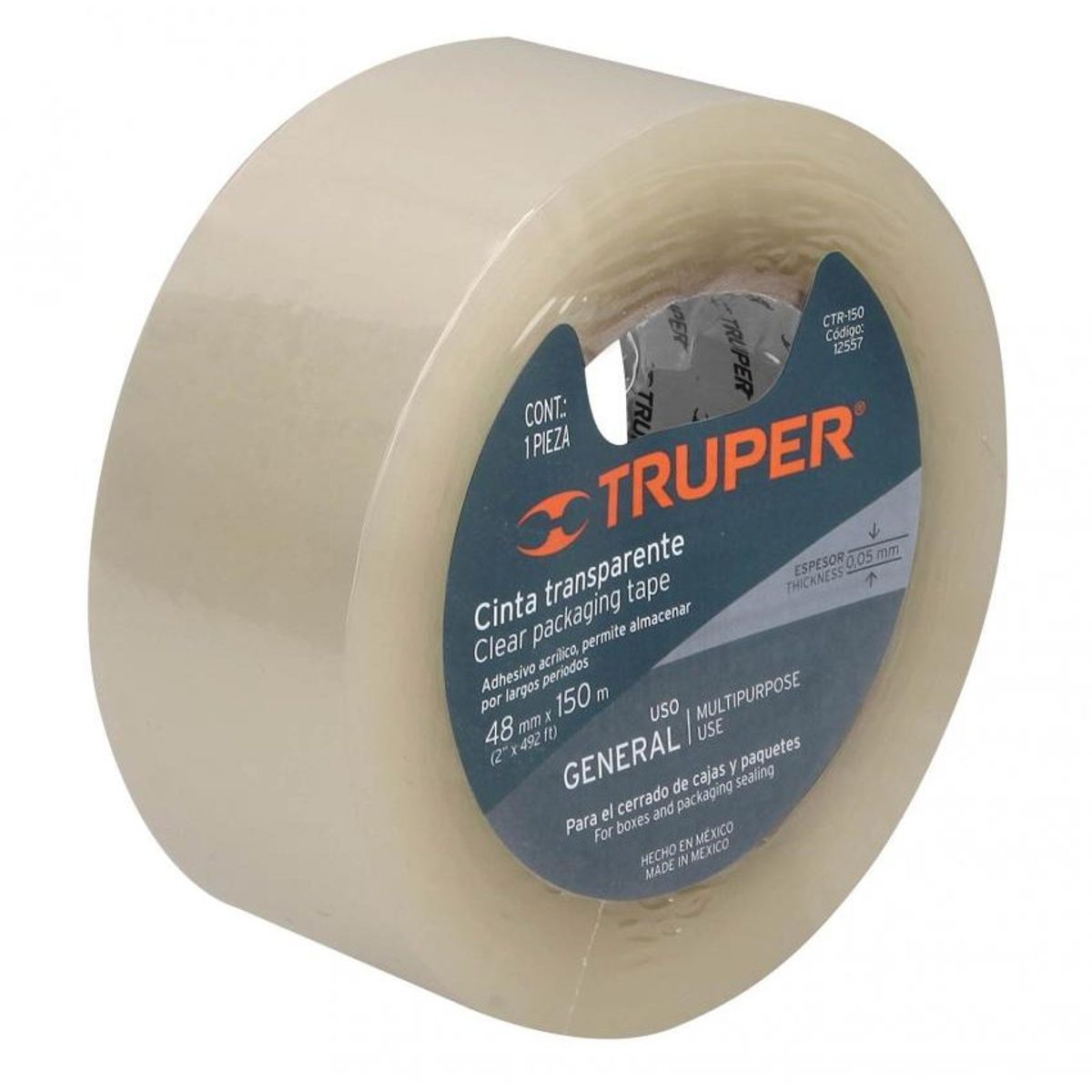 TRUPER - Cinta Transparente Embalaje Truper 150m Alta Resistencia Profesional