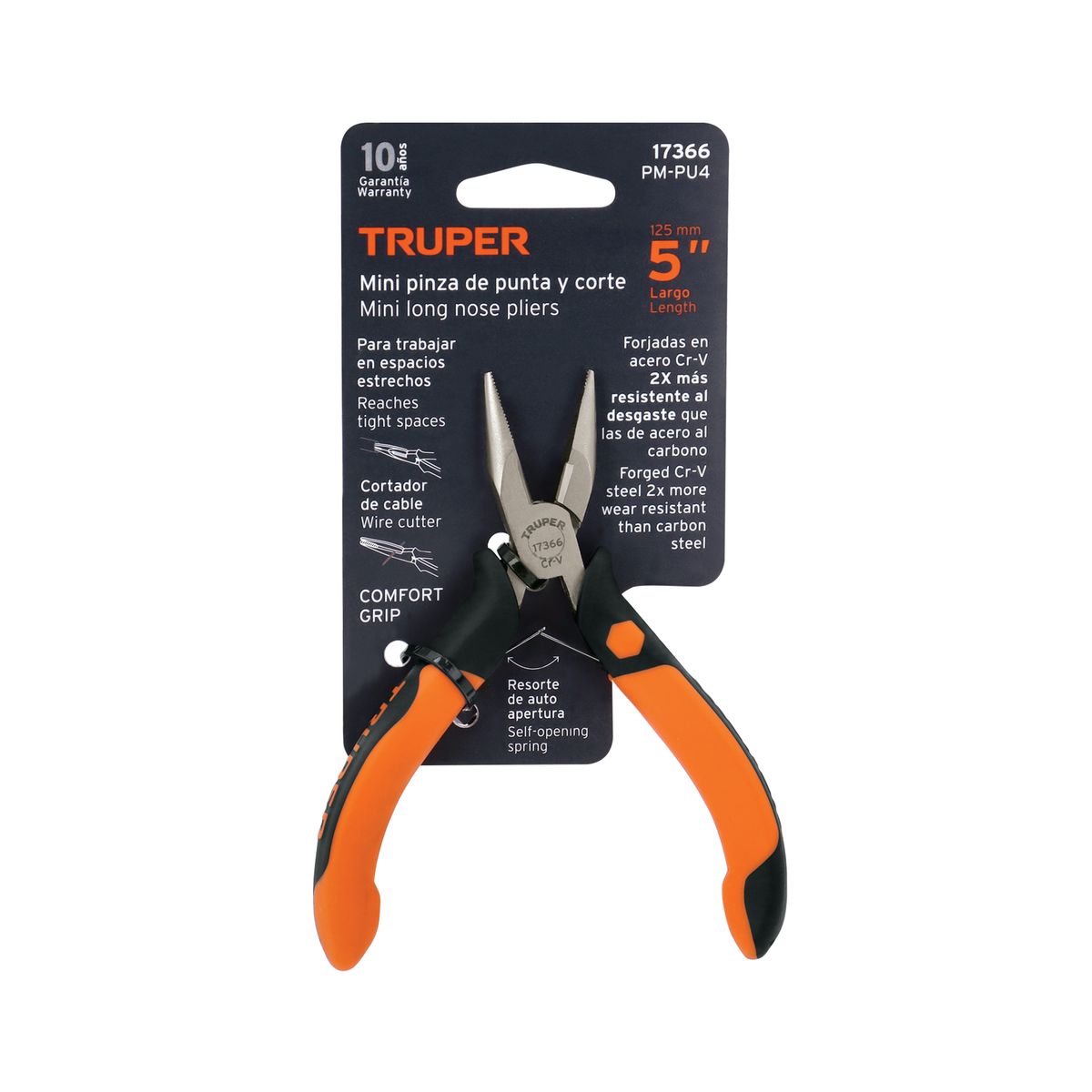 TRUPER - Mini Alicate de Corte Diagonal de 4 mango comfort Truper cod 17367