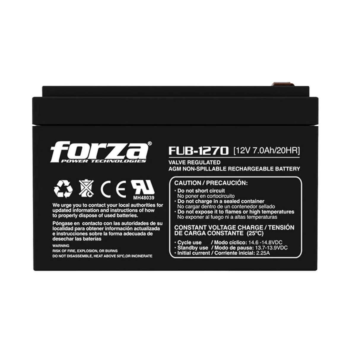 FORZA - Batería Forza Fub-1270 12v 7ah Para Ups