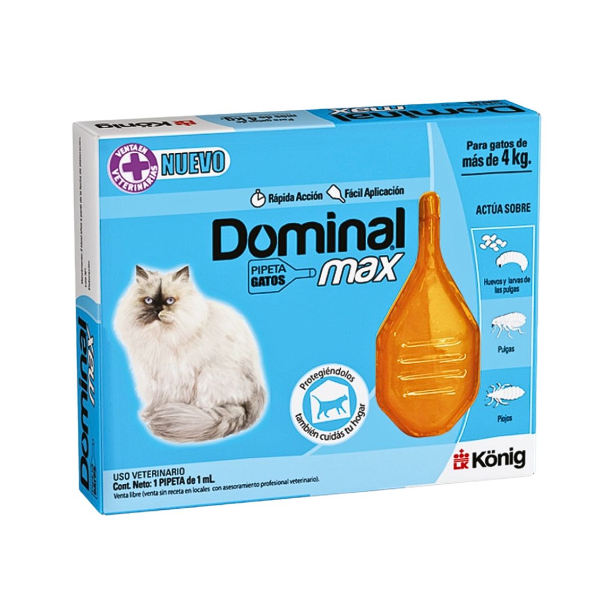 KONIG - ANTIPARASITARIO EXTERNO PIPETA DOMINAL MAX GATOS MAS DE 4 KG