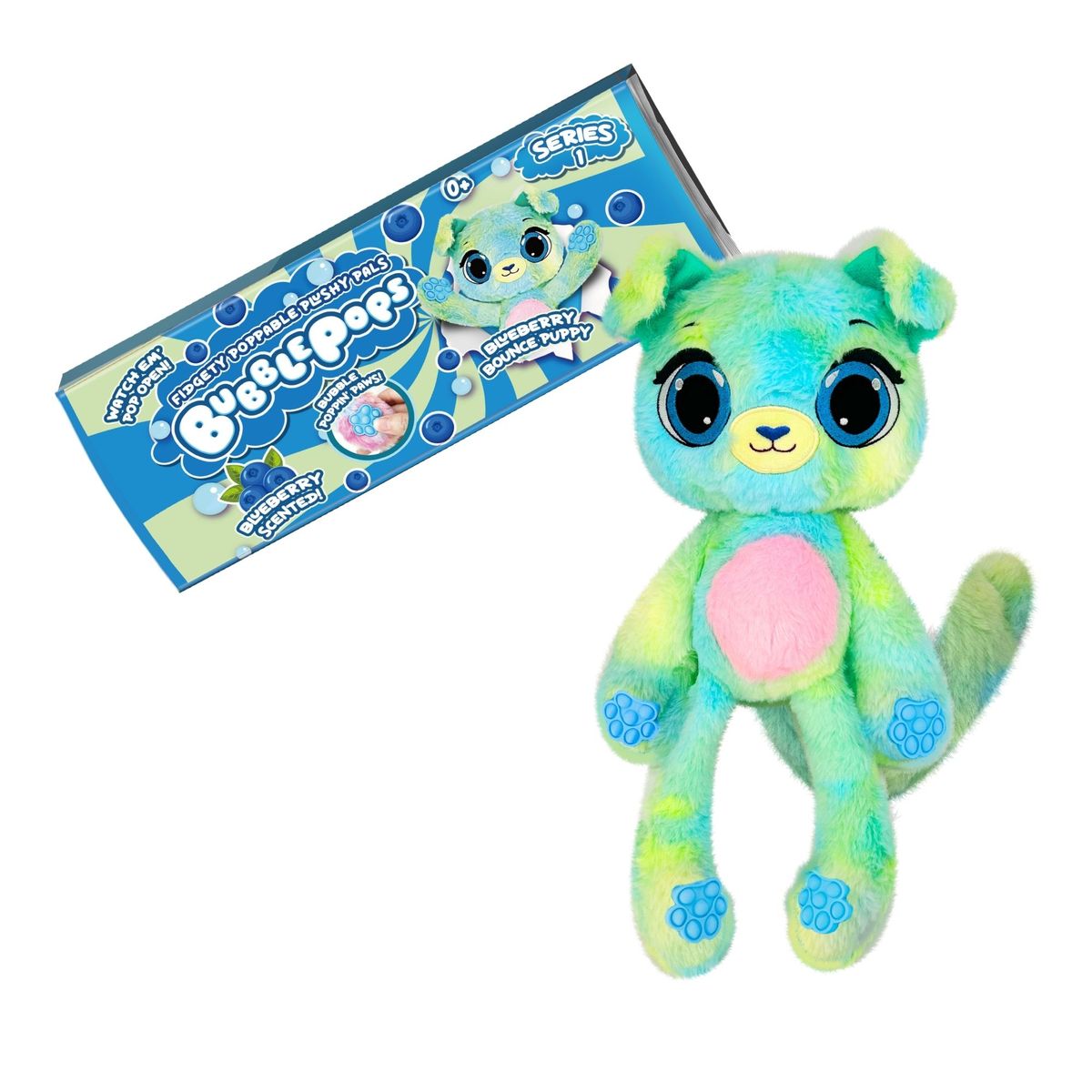 BOING TOYS - Peluche Bubble Pops Blueberry Bounce Puppy Grande 45 cm