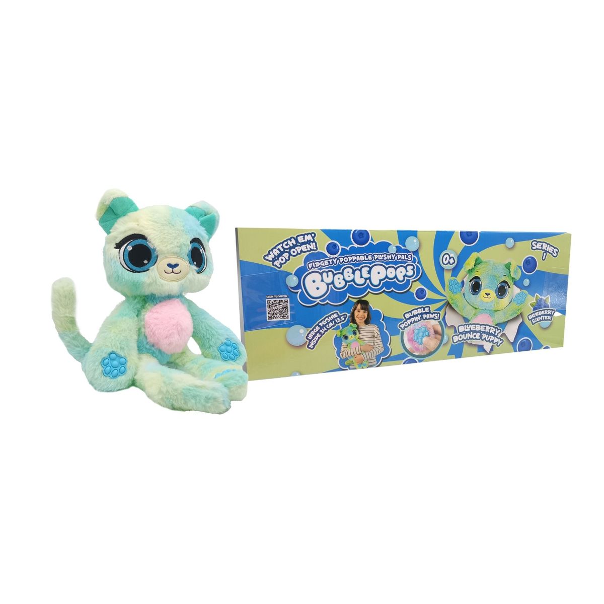 BOING TOYS - Peluche Bubble Pops Blueberry Bounce Puppy Grande 45 cm