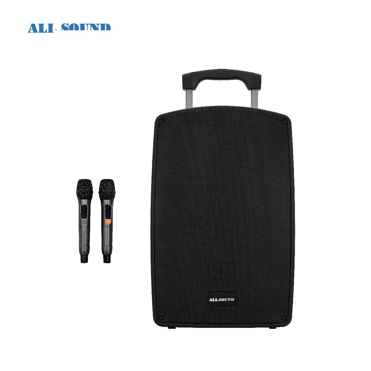 ALL SOUND - PARLANTE  ALL SOUND 15 Pulg. CON BATERIA RECARGABLE Y 2 MICROFONOS UHF