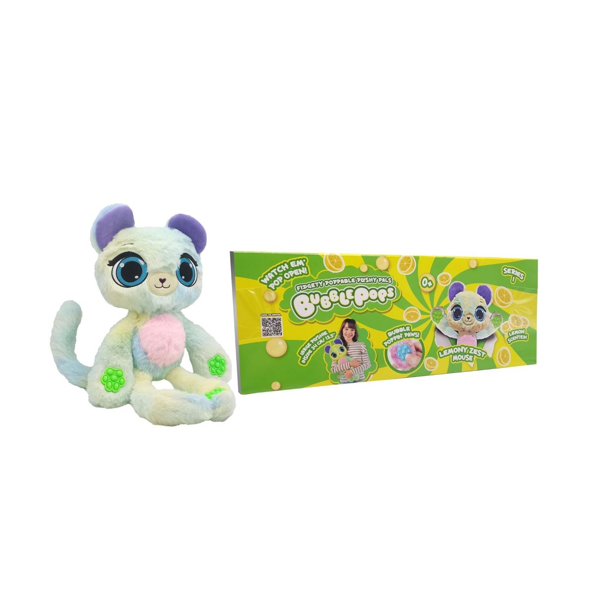 BOING TOYS - Peluche Bubble Pops Lemony Zest Mouse Grande - 45 cm