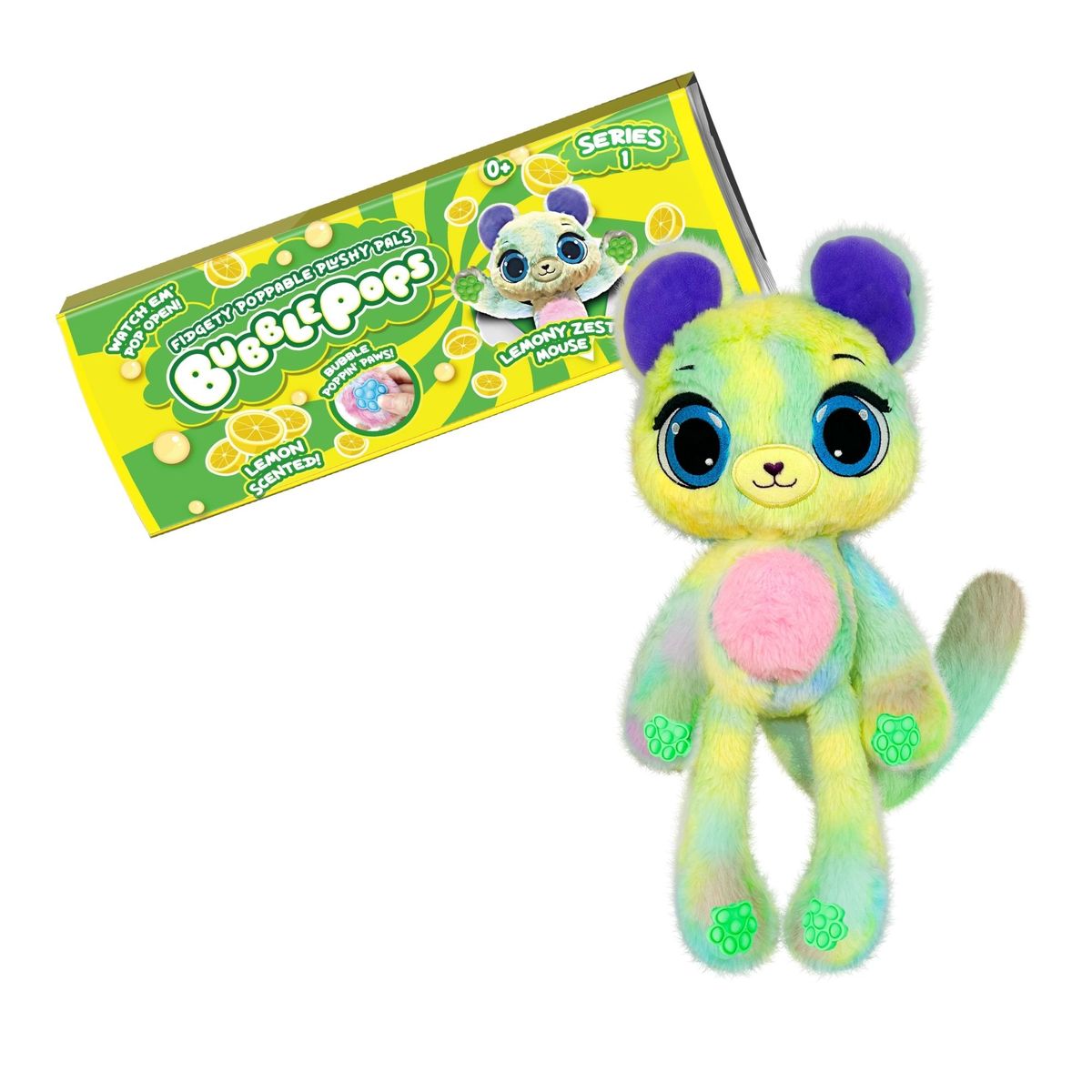 BOING TOYS - Peluche Bubble Pops Lemony Zest Mouse Grande - 45 cm