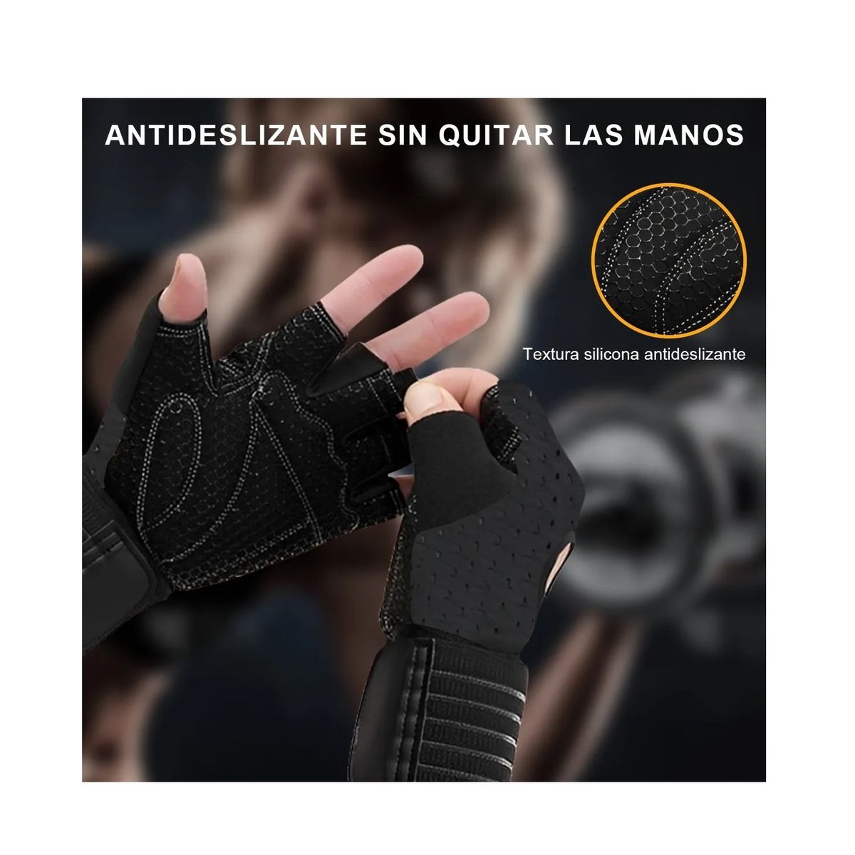 GENERICO - Guantes Deportivos Talla M Palmas Acolchadas Con Muñequera