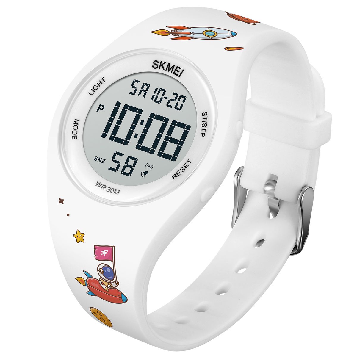 SKMEI - Reloj Skmei 1865  Blanco OSO para niños correa silicona