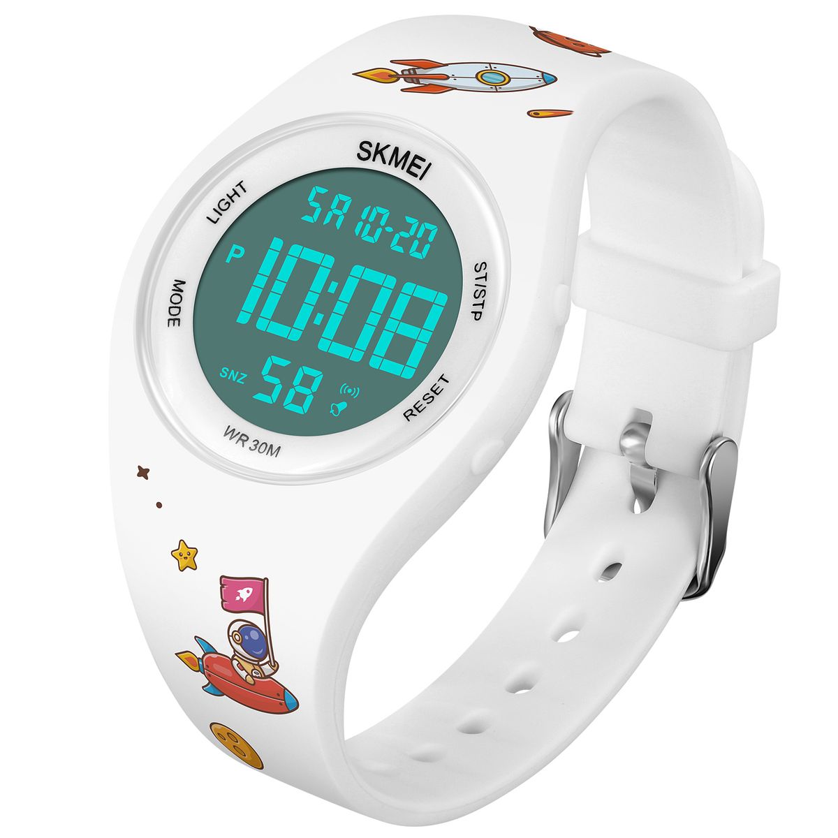 SKMEI - Reloj Skmei 1865  Blanco OSO para niños correa silicona