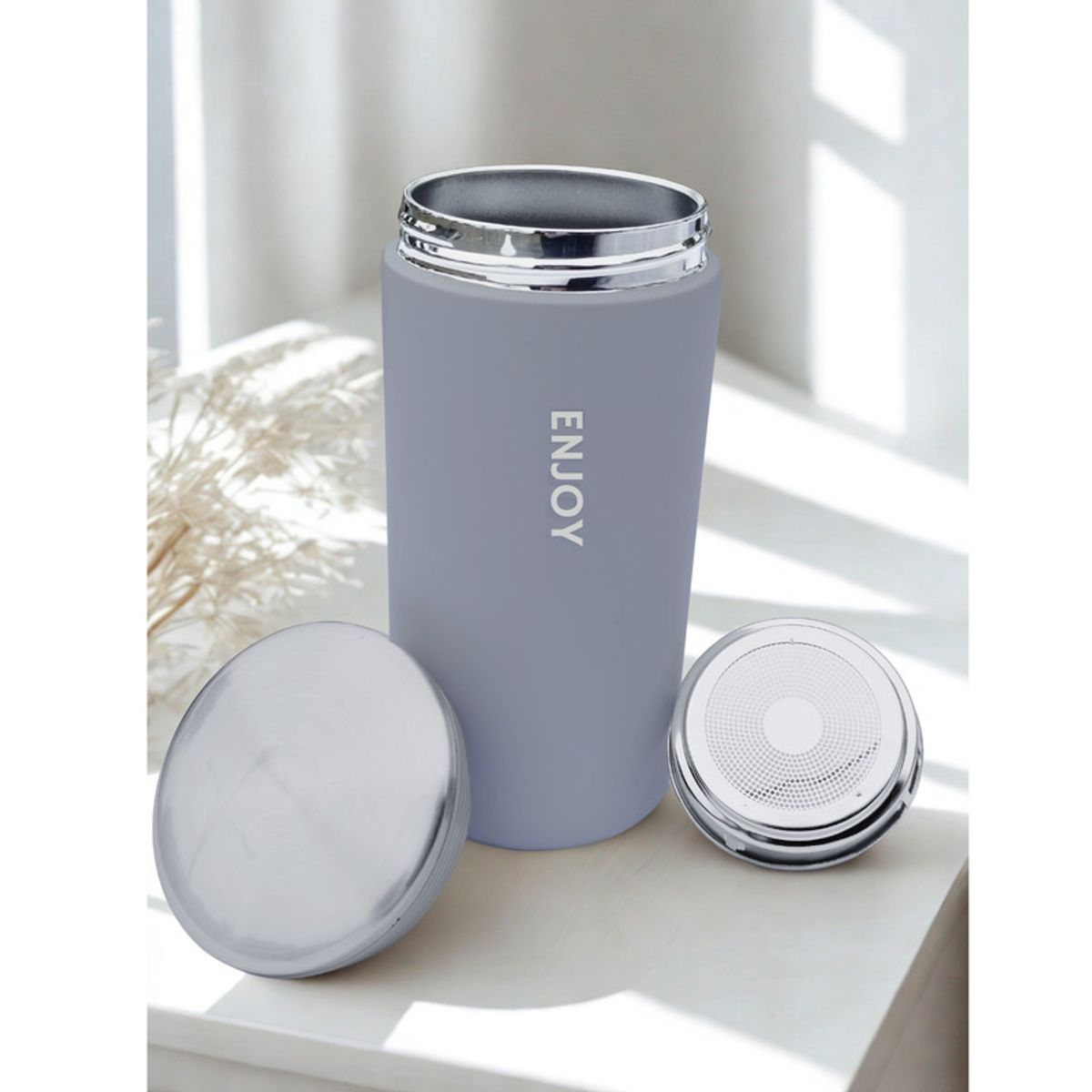 PENTHA - Vaso Térmico para Café Termo de Acero Inoxidable 300ML Gris