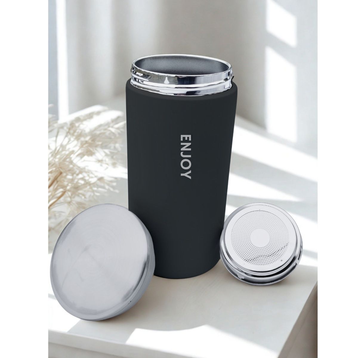 PENTHA - Vaso Térmico para Café Termo de Acero Inoxidable 300ML Negro