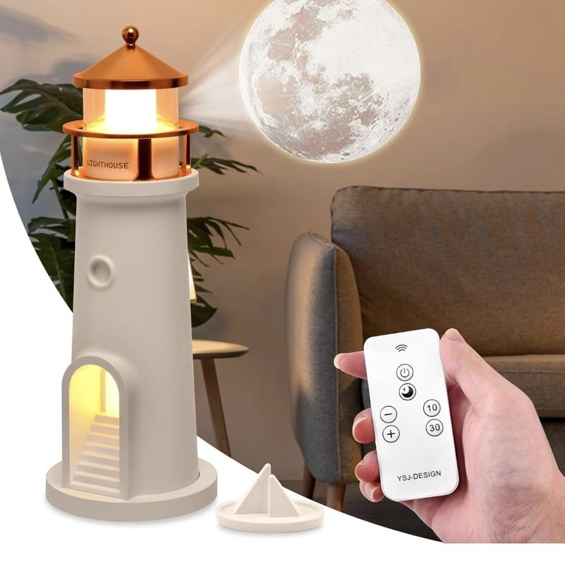 GENERICO - Lámpara Faro Proyector de Luna Realista con Control Remoto