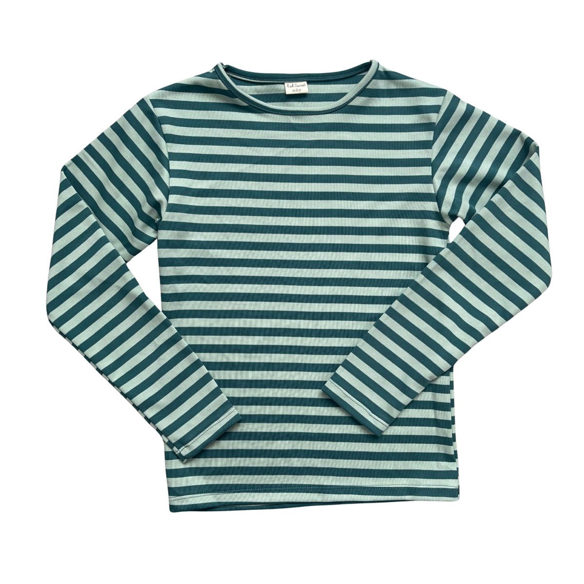 RED CARROT - Polo verde oscuro y claro rayado de algodon pima