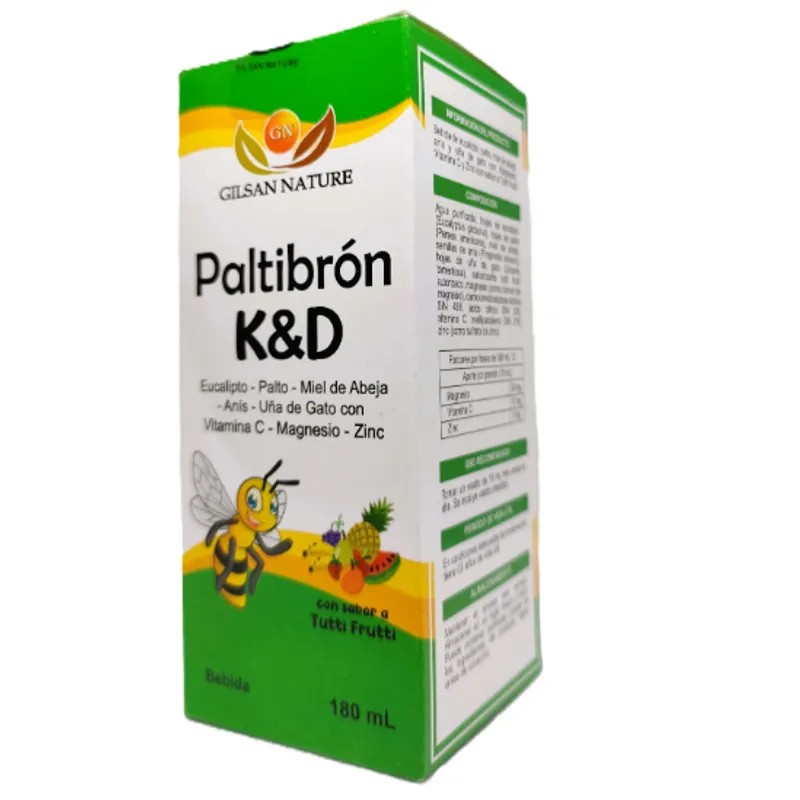 GENERICO - PALTIBRÓN K&D 180ML X 2 UNID. - Eucalipto, Palto, Miel de Abeja, Uña de Gato, Anís,