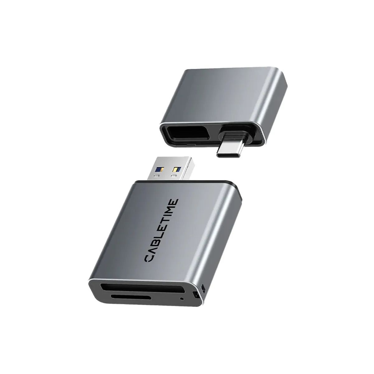 GENERICO - Lector Memoria Cabletime 3en1 Microsd Sd Usb-a Usb-c