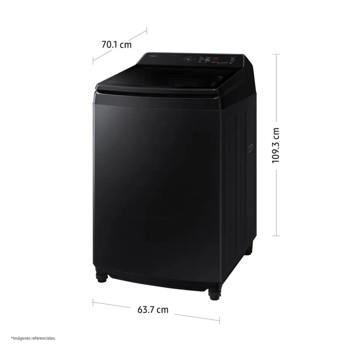 SAMSUNG - Lavadora Samsung 19 kg AI Wash EcoBubble  WA80F19S8BPE Negra