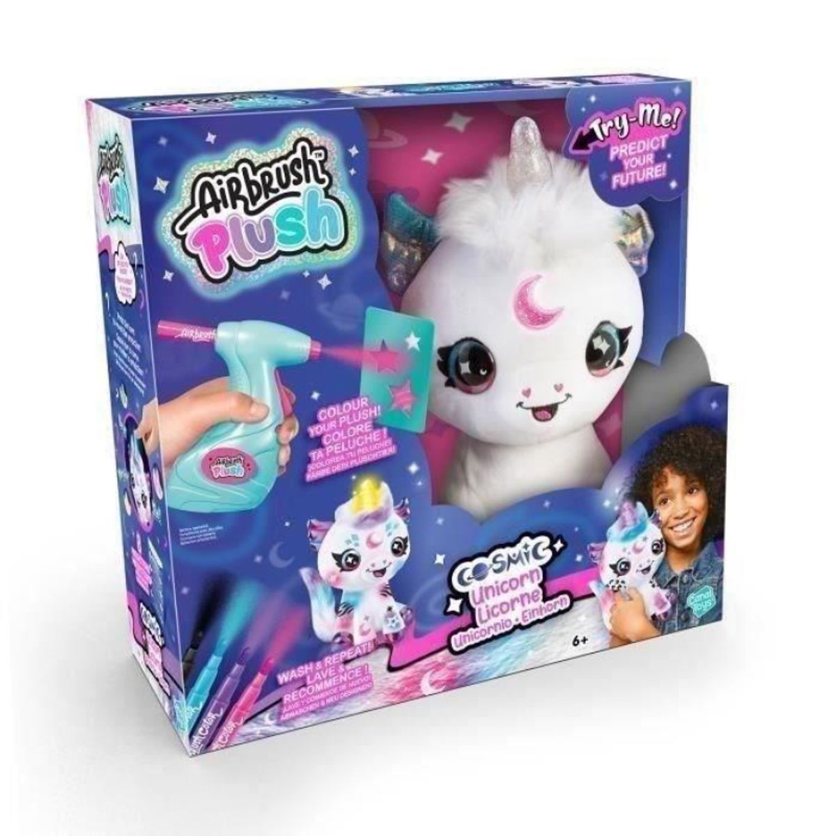 CANAL TOYS - AIRBRUSH PELUCHE UNICORN MAGICO PARA COLOREAR CON AERÓGRAFO