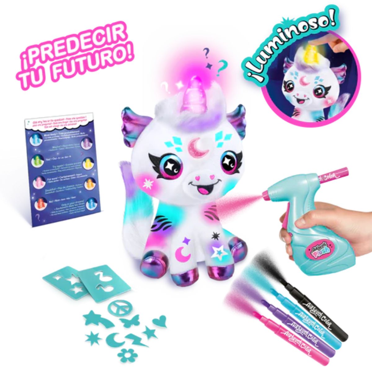 CANAL TOYS - AIRBRUSH PELUCHE UNICORN MAGICO PARA COLOREAR CON AERÓGRAFO