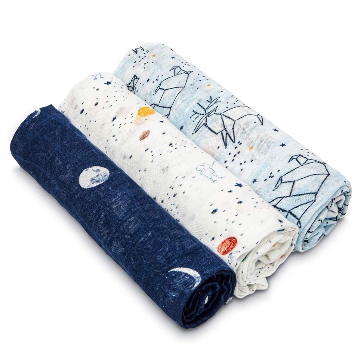 THE BABY SPOT - aden + anais  Mantas de Muselina de Bambú Stargaze 3-Pack