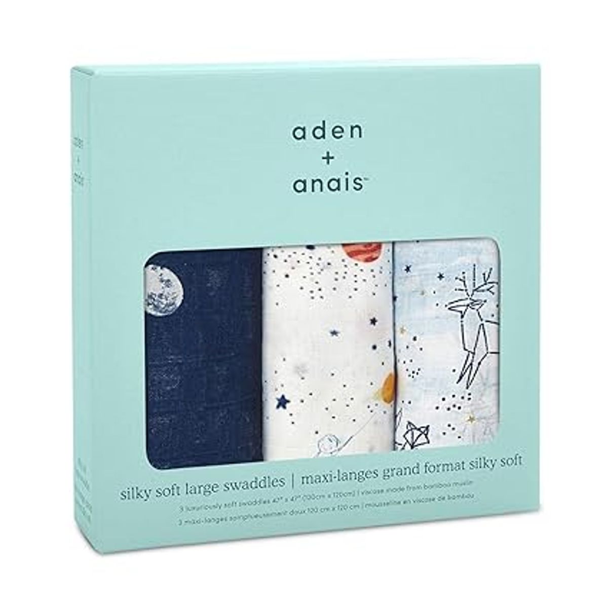 THE BABY SPOT - aden + anais  Mantas de Muselina de Bambú Stargaze 3-Pack