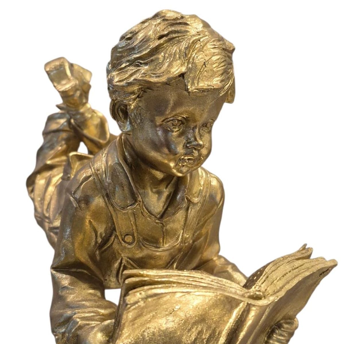 GENERICO - Escultura Decorativa Niño Leyendo Inocencia y Sabiduría - Adorno Elegante para Sala Regalo Ideal